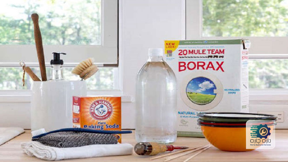 بوراکس و سایر وسایل تمیز کننده ماشین ظرفشویی