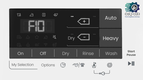 نمایش ارور F10 در صفحه نمایش ماشین لباسشویی ویرپول