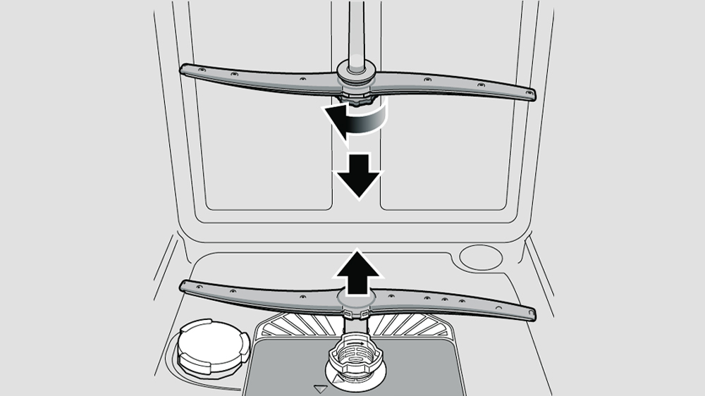 اجزای مختلف ماشین ظرفشویی وستینگهاوس مانند شیلنگ و فیلتر که باید تمیز شوند