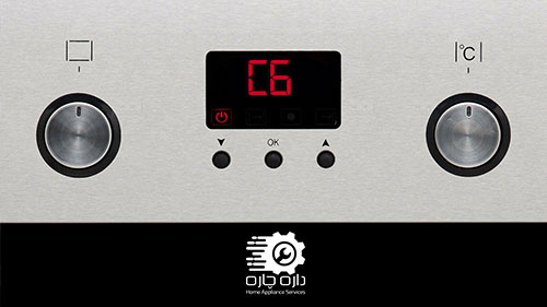 صفحه نمایش ماشین ظرفشویی جنرال الکتریک کد ارور C6 را نشان می دهد