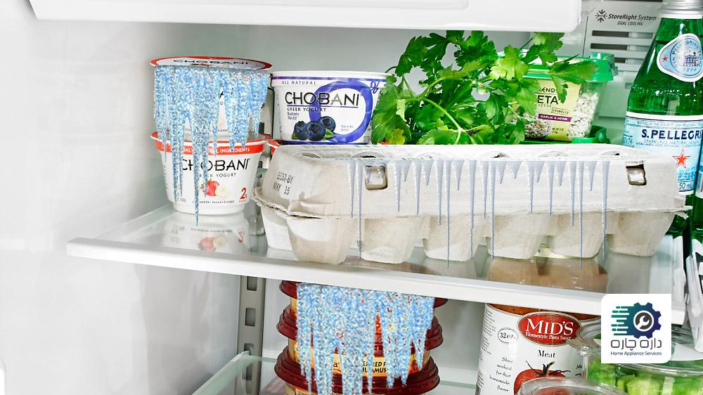 مواد غذایی درون یخچال آریستون یخ زده اند