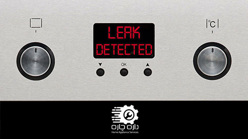 صفحه نمایش ماشین ظرفشویی جنرال الکتریک کد ارور LEAK DETECTED را نشان می دهد