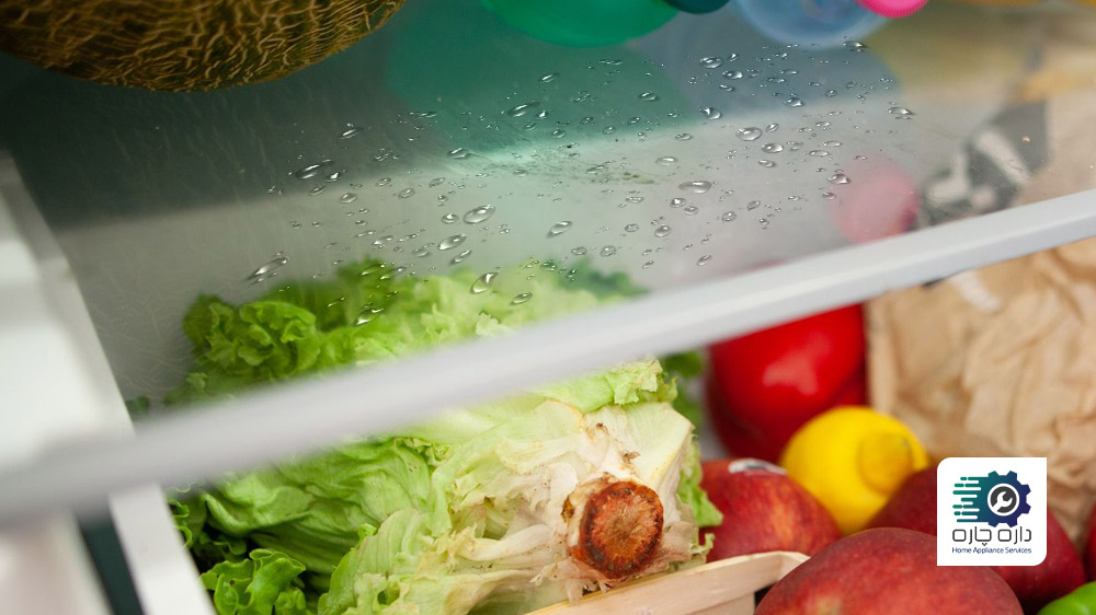 وجود قطرات آب در بالای کشوی سبزیجات یخچال فریزر ایندزیت