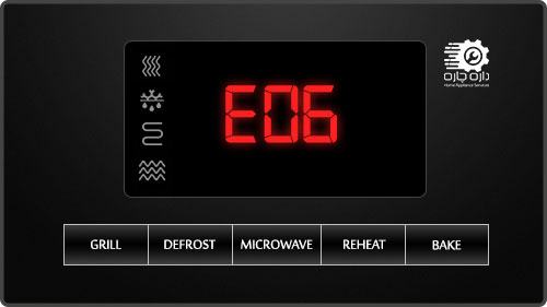 صفحه نمایش مایکروویو سامسونگ کد ارور E06 را نمایش می دهد