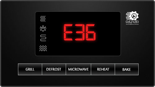 صفحه نمایش مایکروویو سامسونگ کد ارور E36 را نمایش می دهد