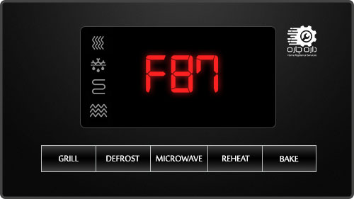 صفحه نمایش مایکروویو پاناسونیک کد ارور F87 را نمایش می دهد