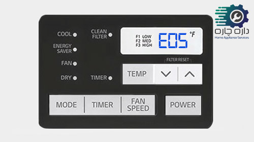 نمایشگر کولر گازی هیتاچی سری FS3 کد ارور E05 را نمایش می دهد.