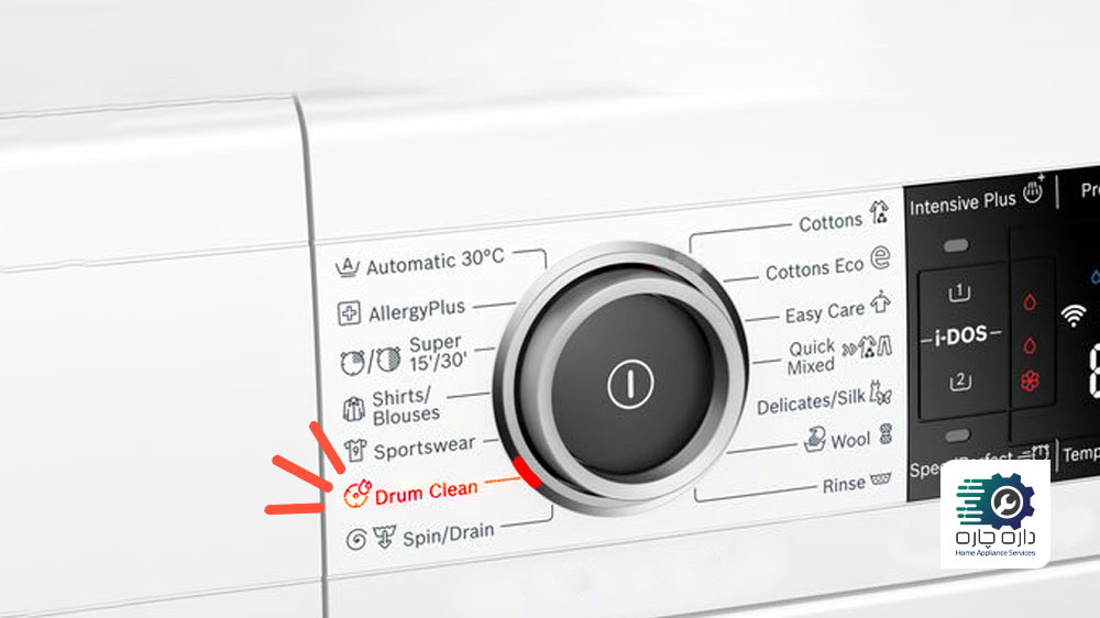 نشانگر برنامه DRUM CLEAN در ماشین لباسشویی گگنو چشمک می زند