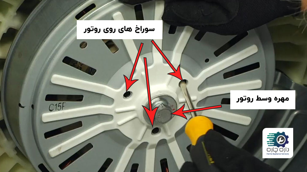 سوراخ های روتور ماشین لباسشویی سامسونگ