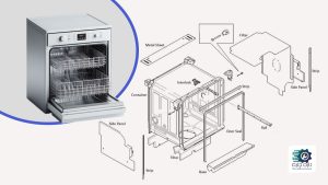قطعات ماشین ظرفشویی نشان داده شده