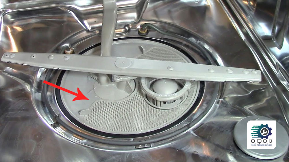 سامپ یا حوضچه کف ماشین ظرفشویی در کف دستگاه