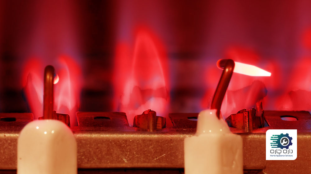 شعله آب گرمکن قرمز است