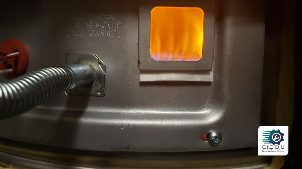 شعله آب گرمکن زرد است